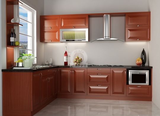  Tủ bếp gỗ dổi 